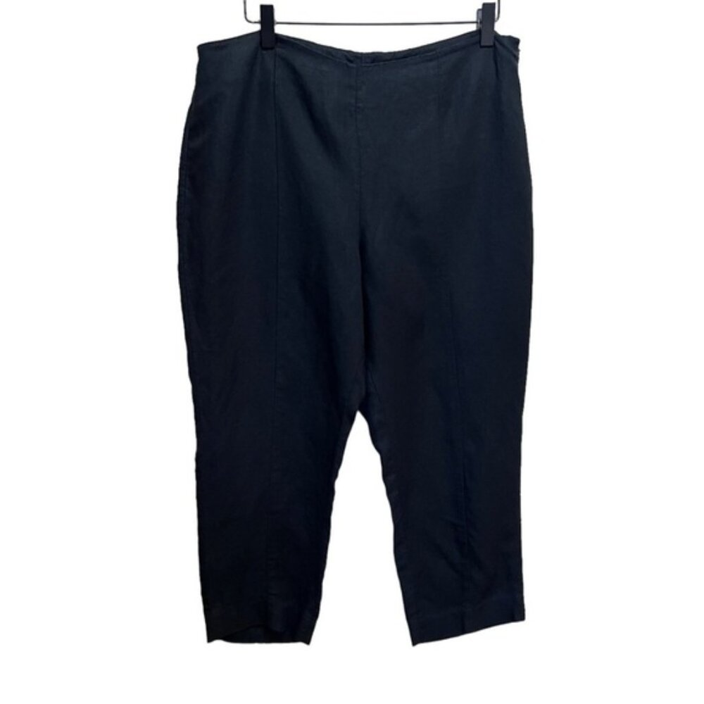 Peter Nygard Black Linen Capris Size 12